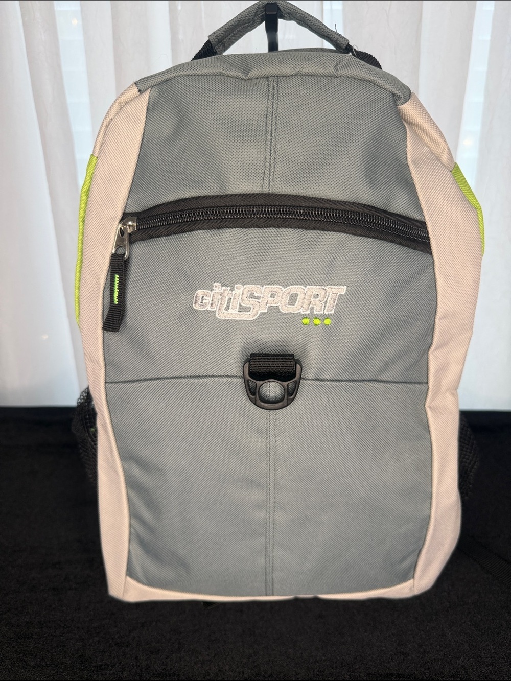 Gray & Cream Men's Backpack with Lime Accents by CitiSport